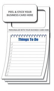 Stick your business card at the top, instant handout